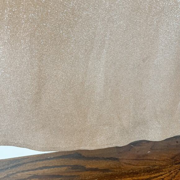 Jules and Cleo Gold Spaghetti Strap Glitter Shine Gown with Slit - Picture 4 of 7